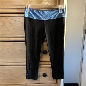Under Armour Black Leggings with Blue Waistband